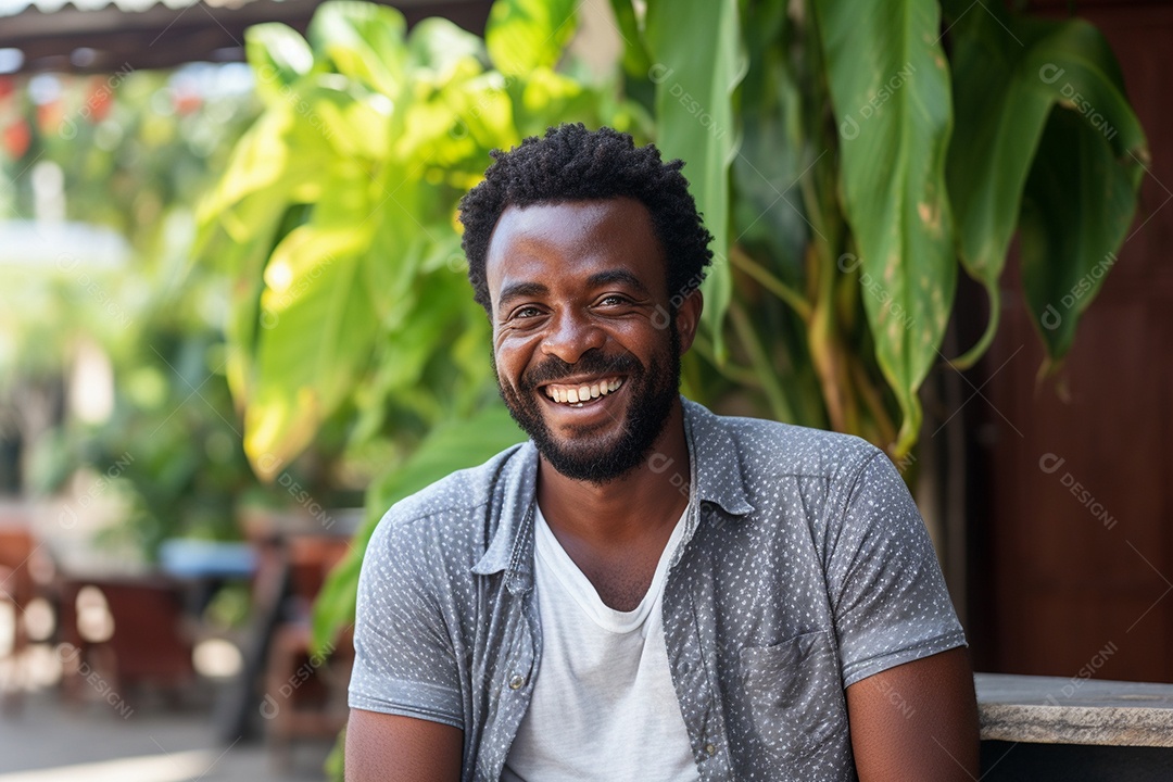 Homem africano sorridente