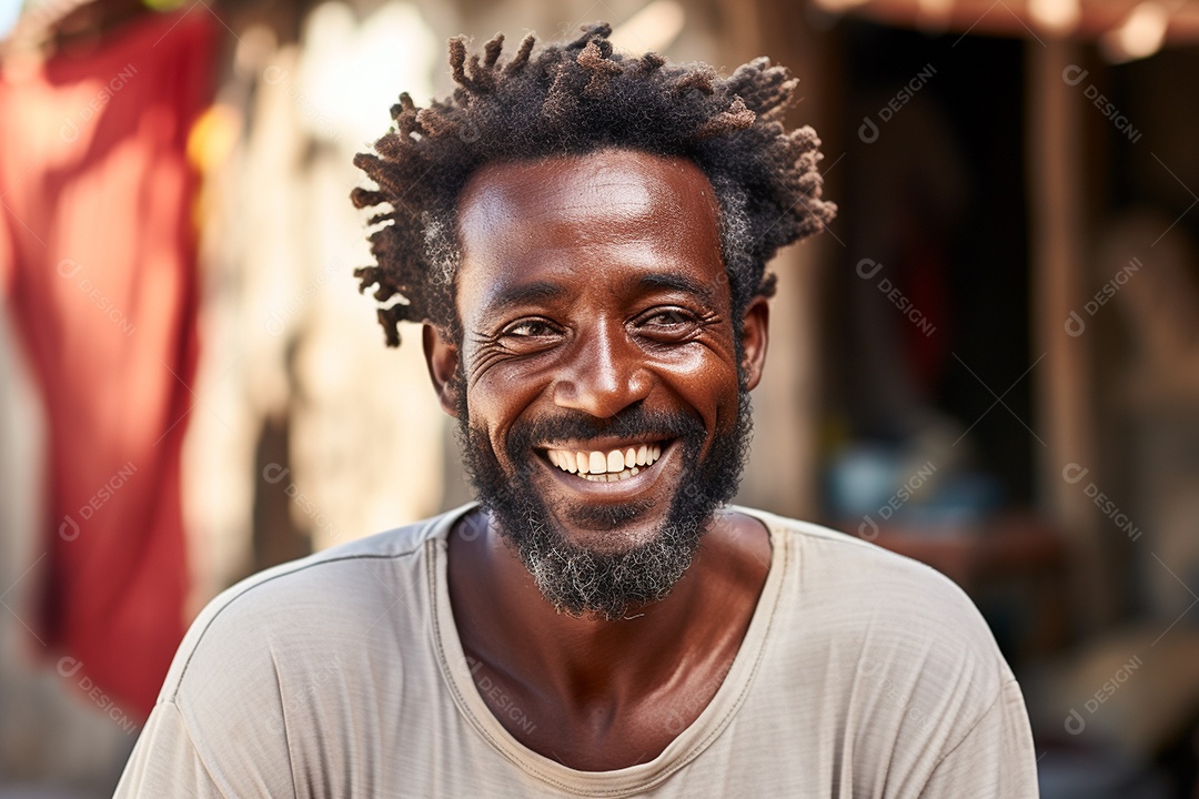 Homem africano sorridente