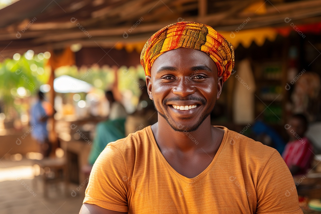 Homem africano sorridente