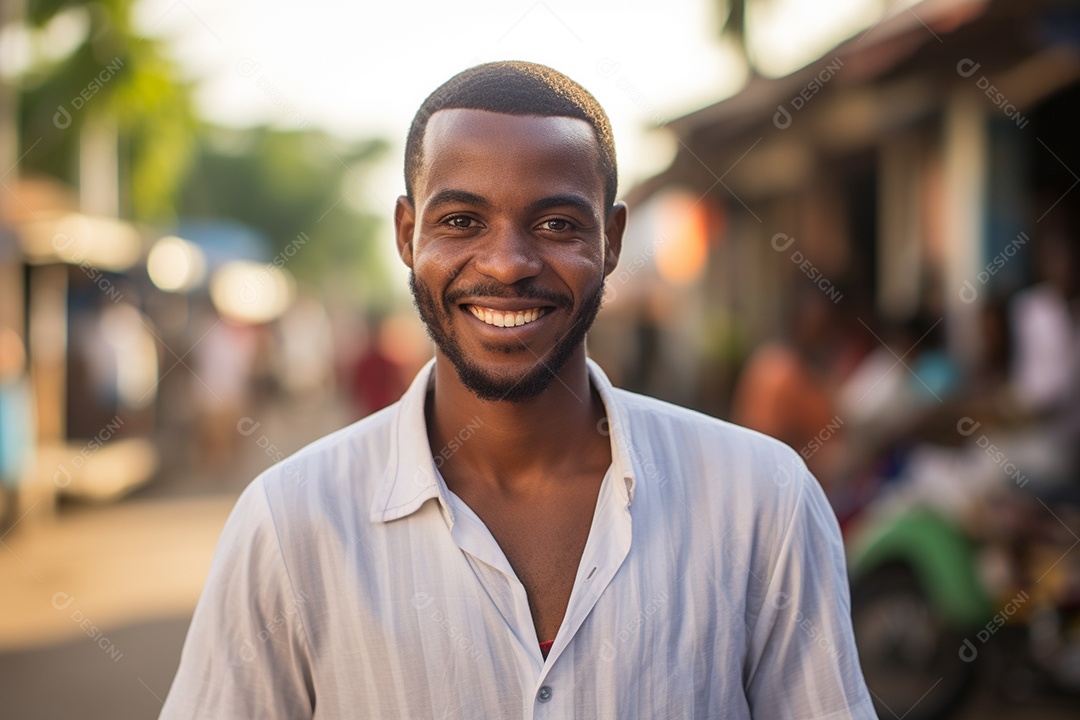 Homem africano sorridente