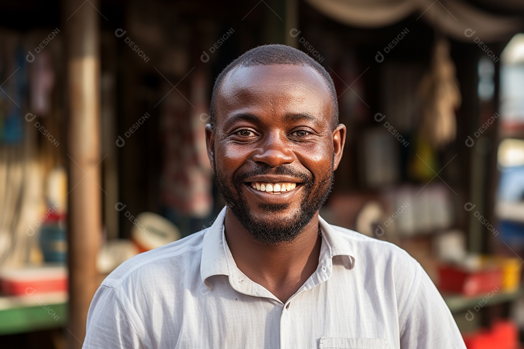 Homem africano sorridente