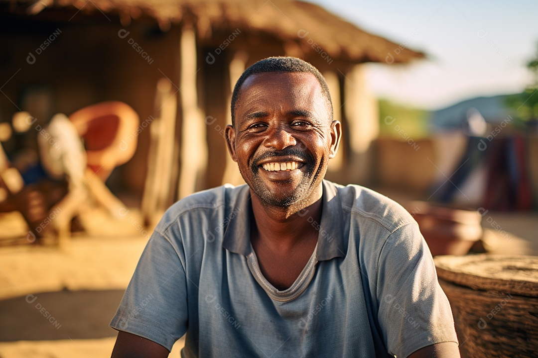 Homem africano sorridente