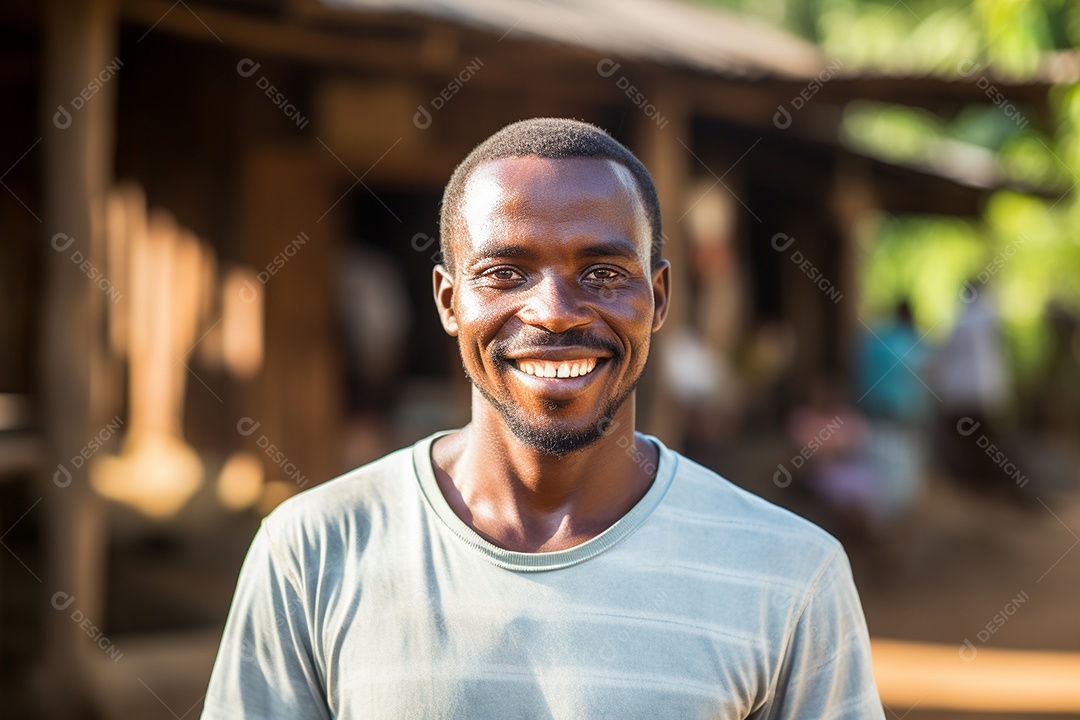 Homem africano sorridente