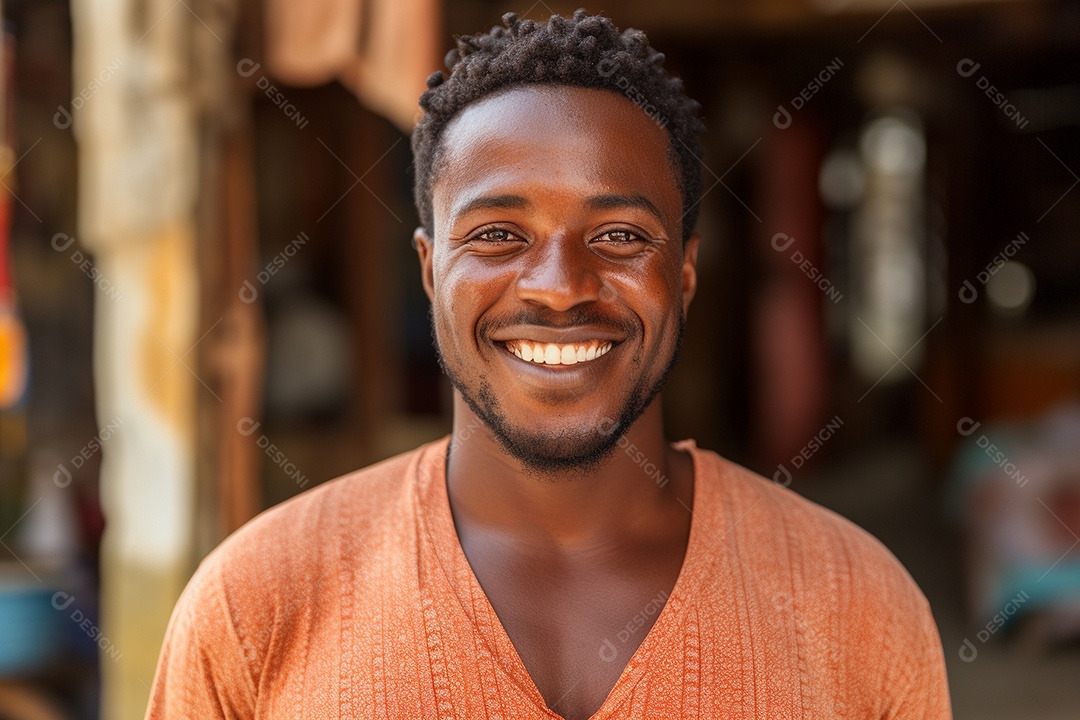 Homem africano sorridente