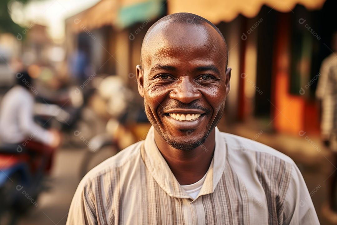 Homem africano sorridente