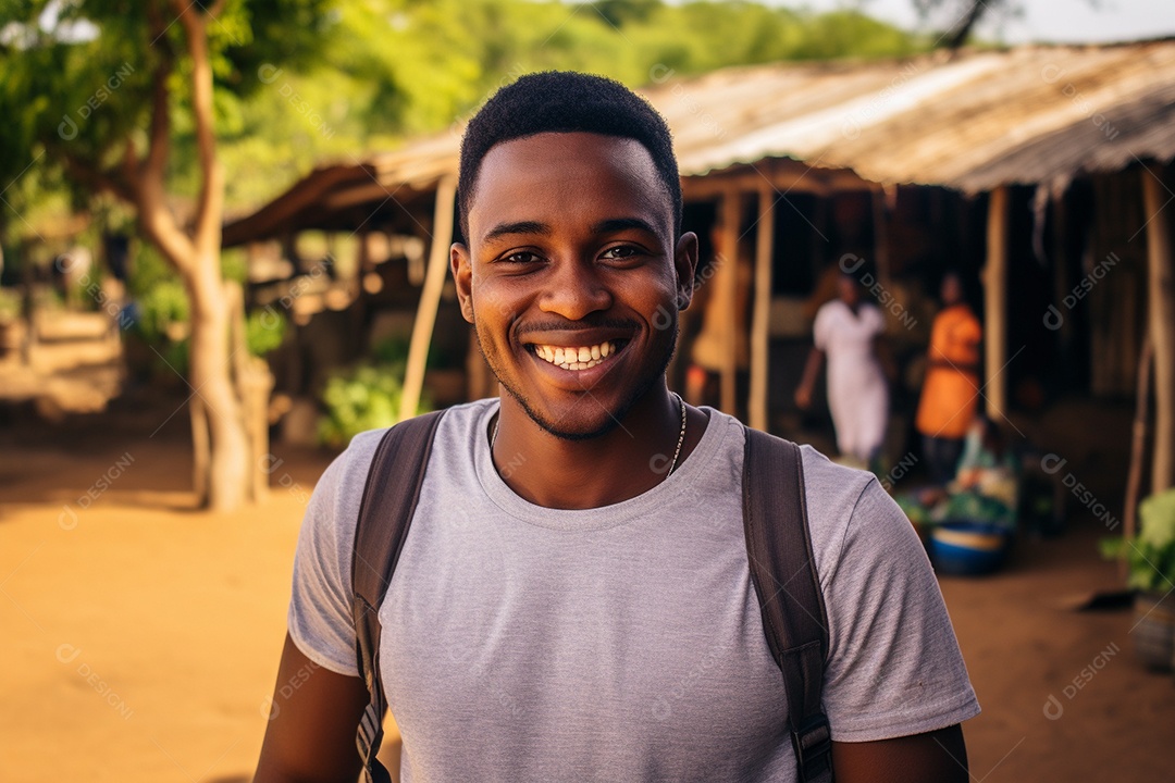Homem africano sorridente
