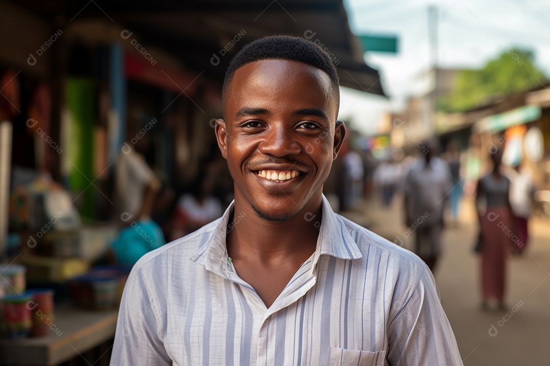 Homem africano sorridente