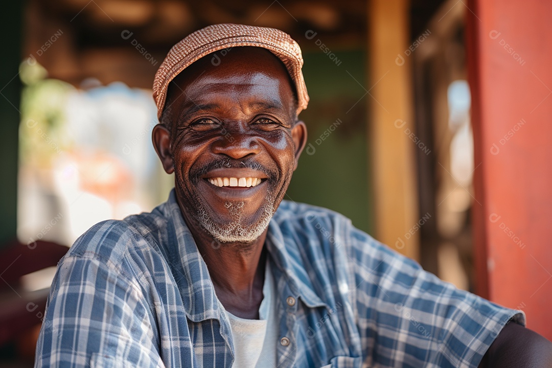 Homem africano sorridente