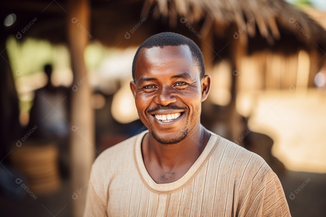 Homem africano sorridente