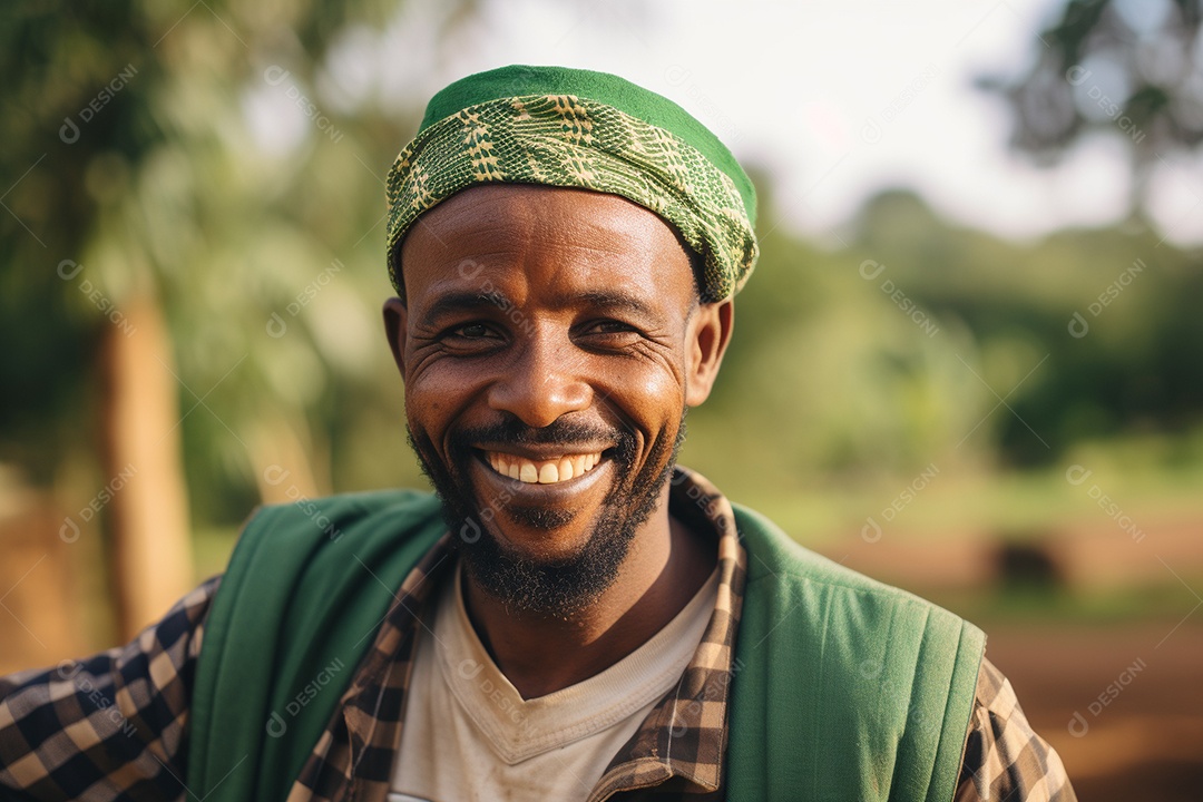 Homem africano sorridente