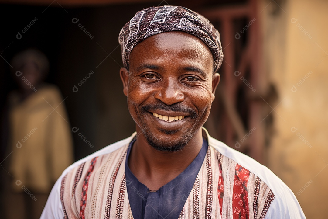 Homem africano sorridente