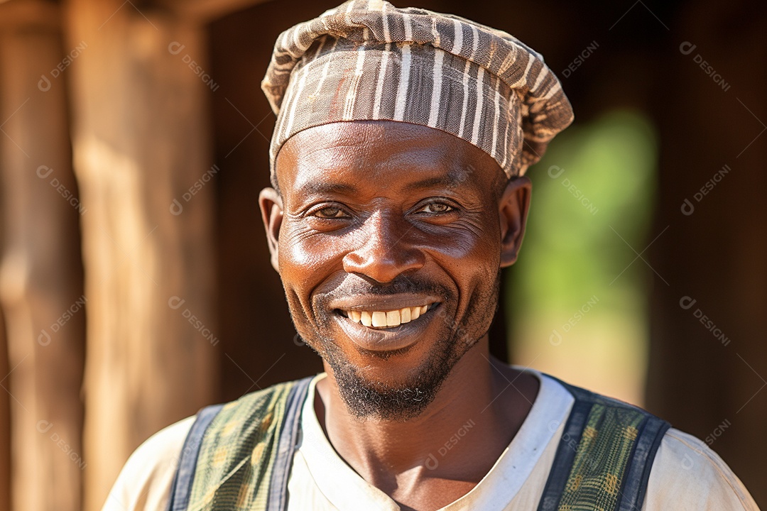 Homem africano sorridente