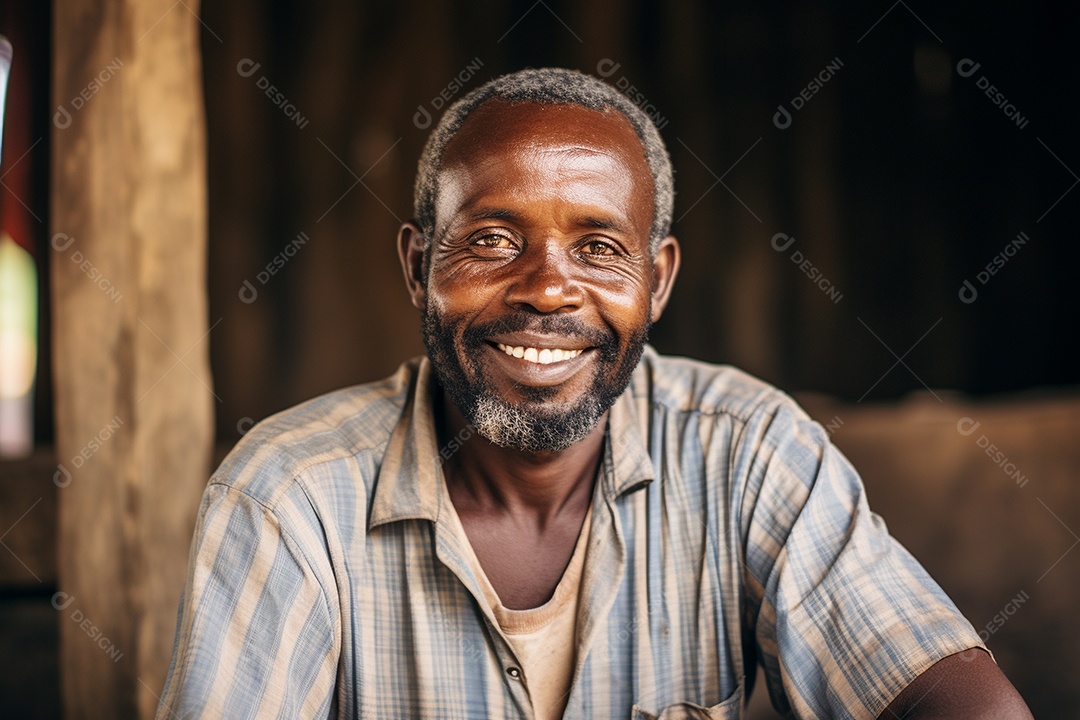 Homem africano sorridente