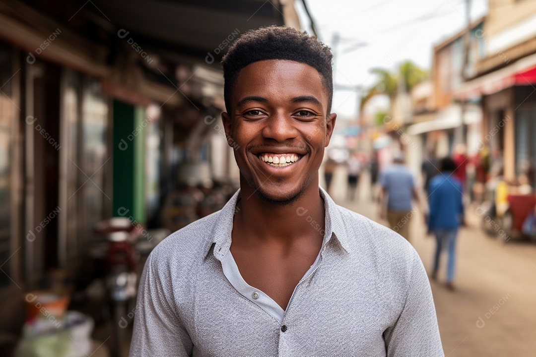 Homem africano sorridente