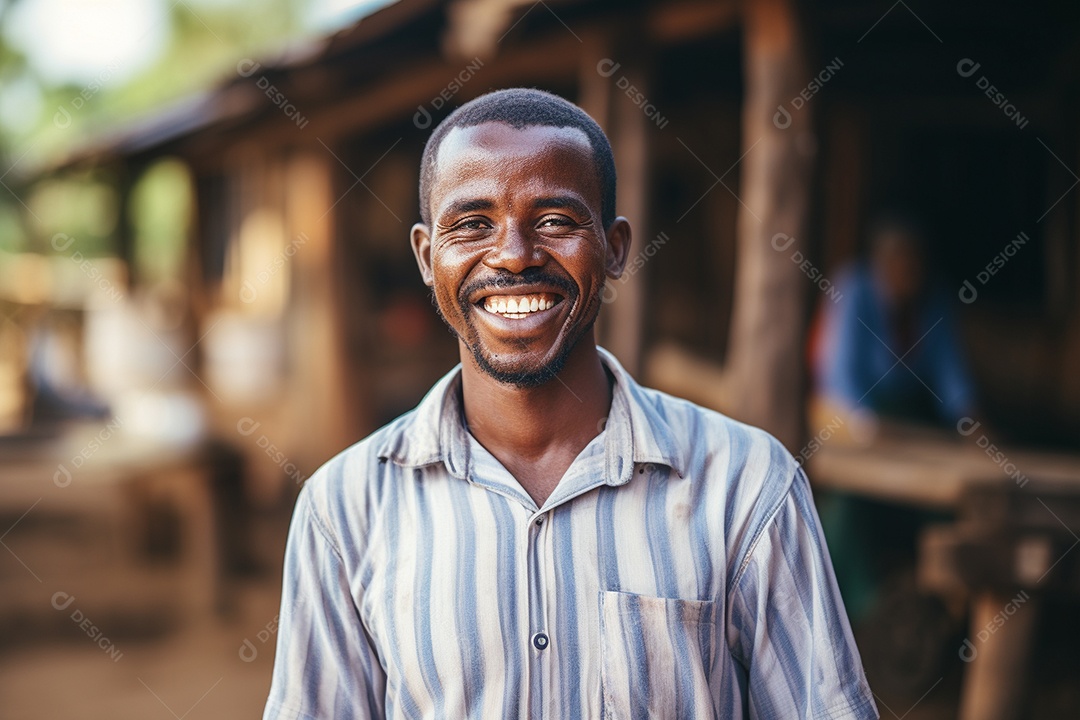 Homem africano sorridente