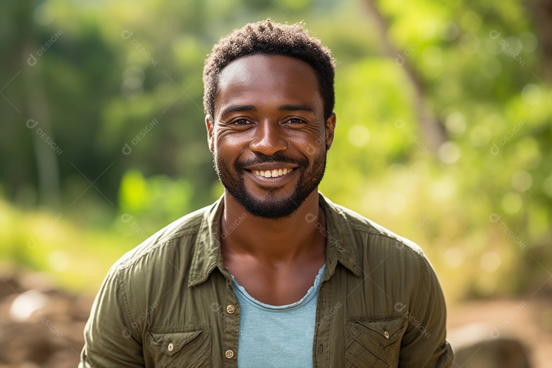 Homem africano sorridente