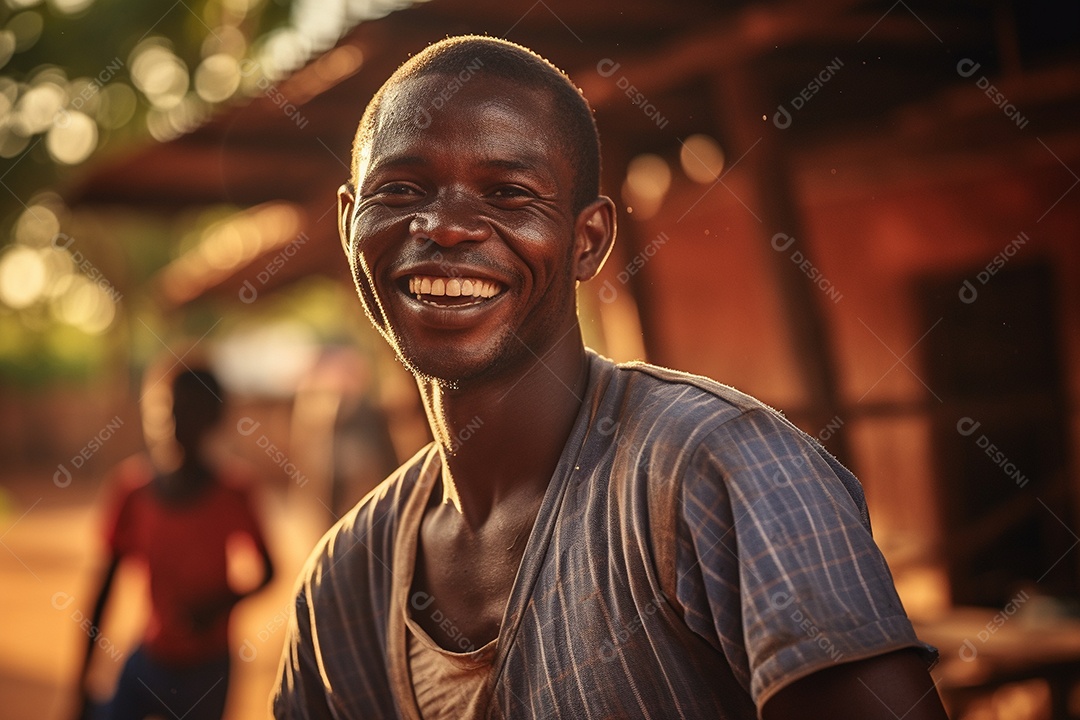 Homem africano sorridente