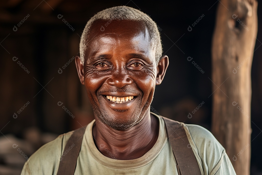 Homem africano sorridente