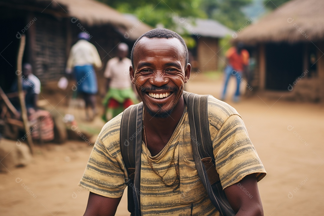 Homem africano sorridente