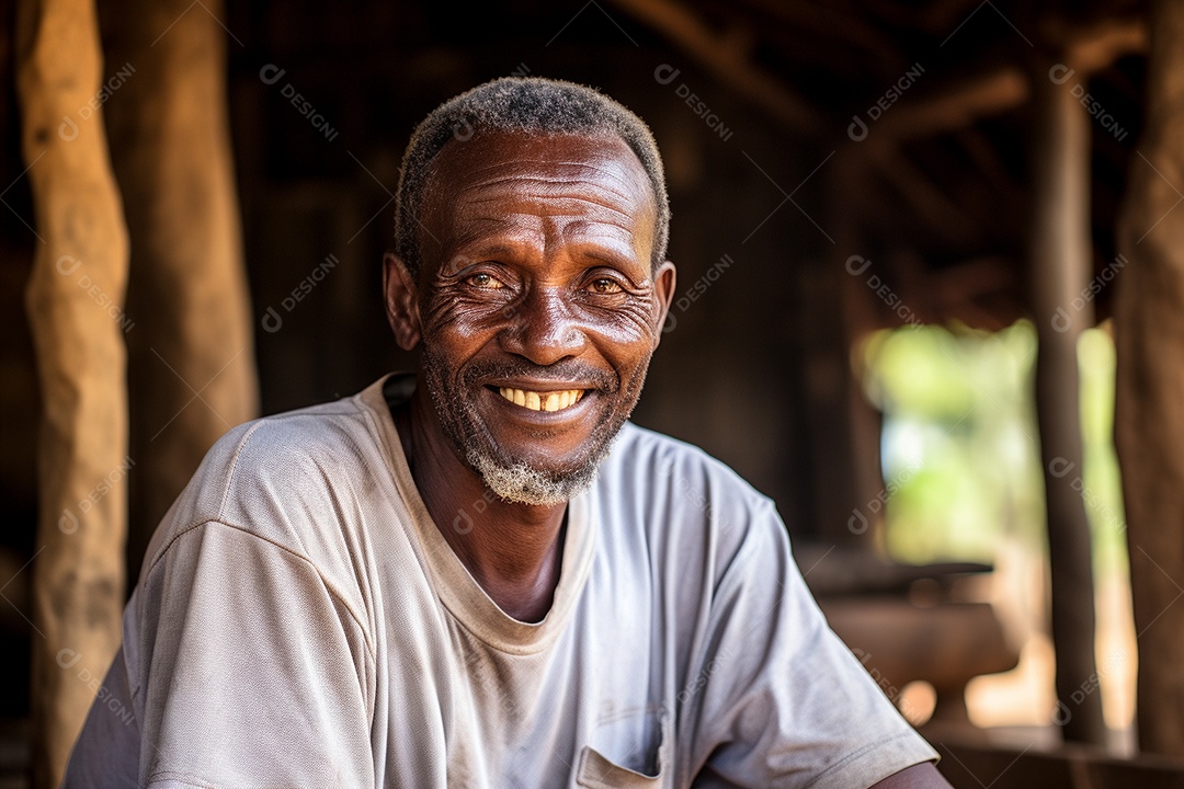 Homem africano sorridente