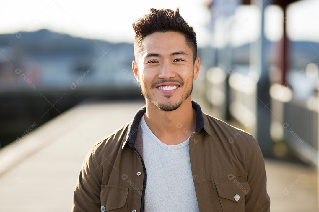 Lindo homem asiático