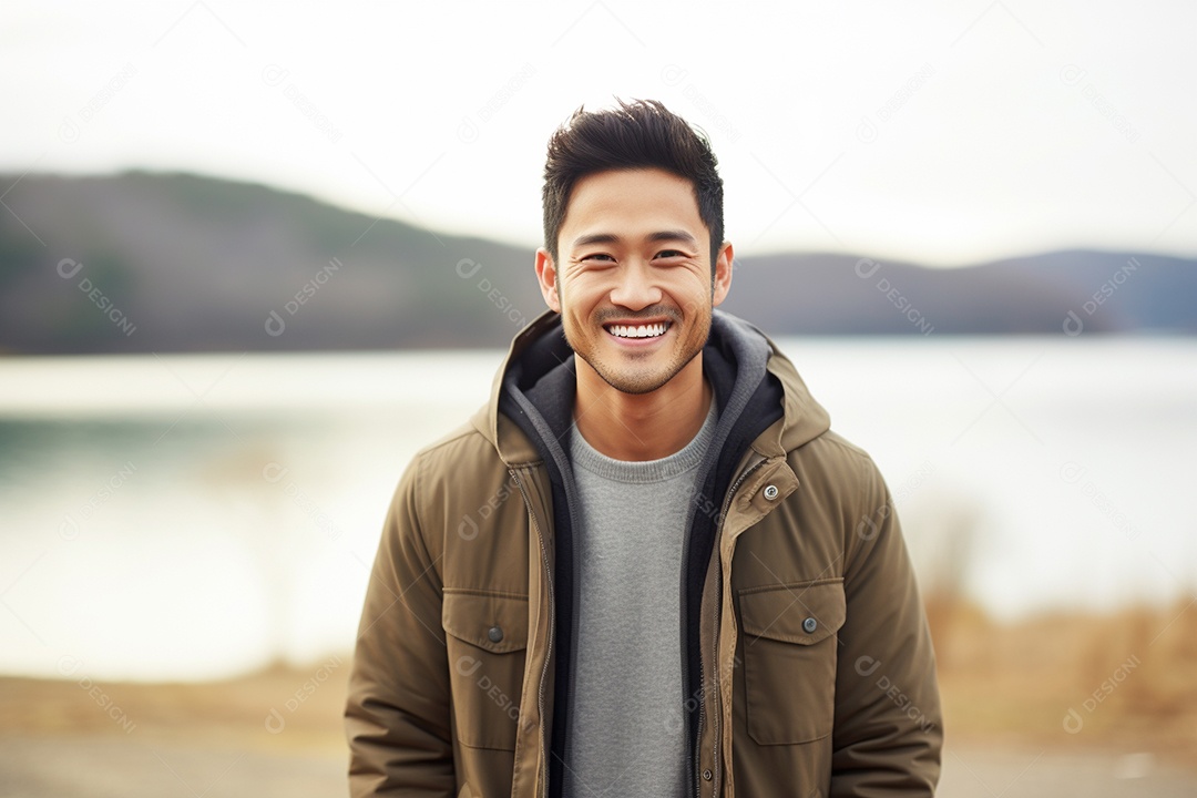 Lindo homem asiático