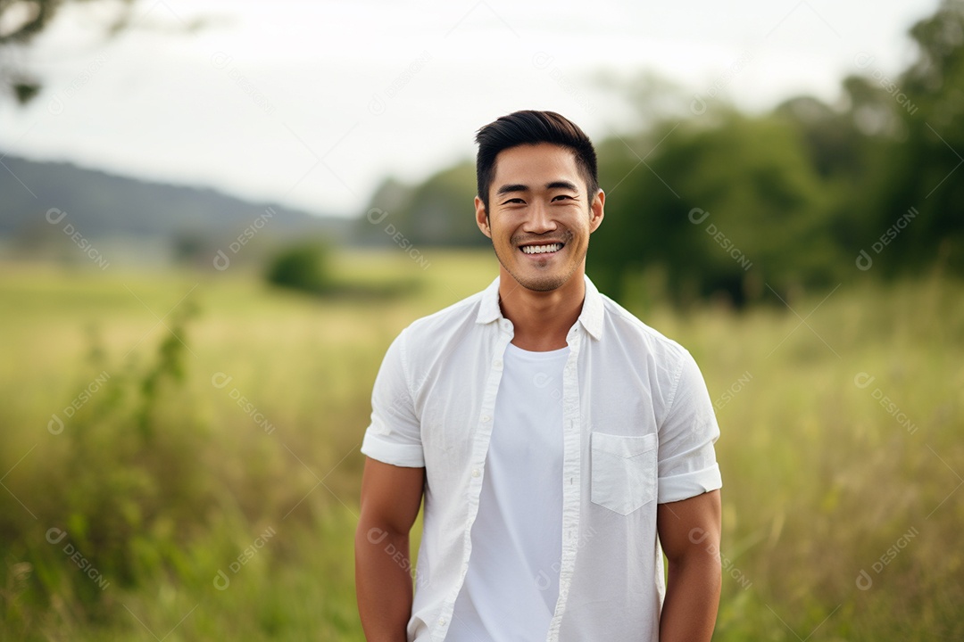 Lindo homem asiático