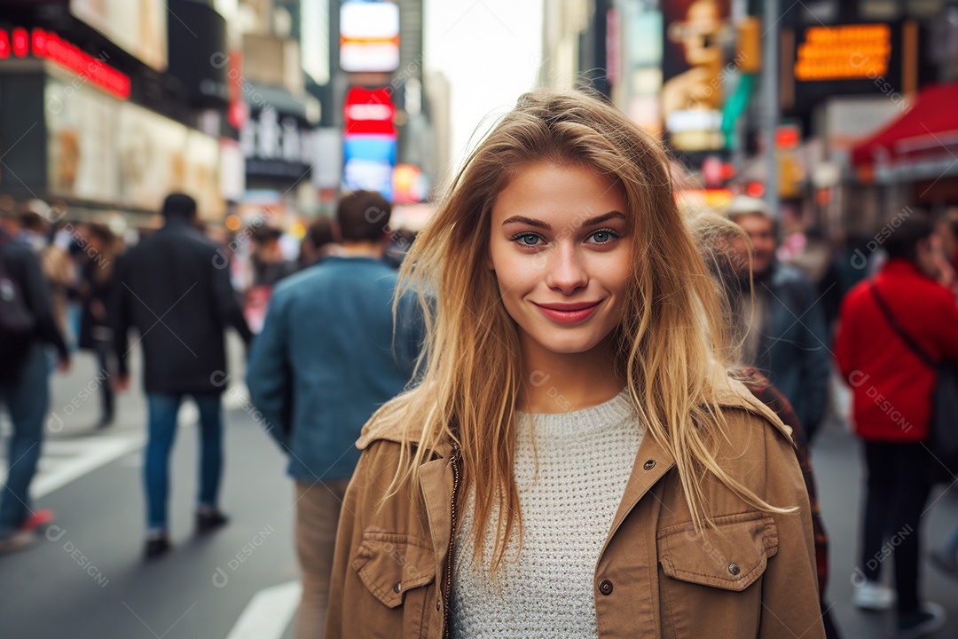 Mulher turista de Nova York