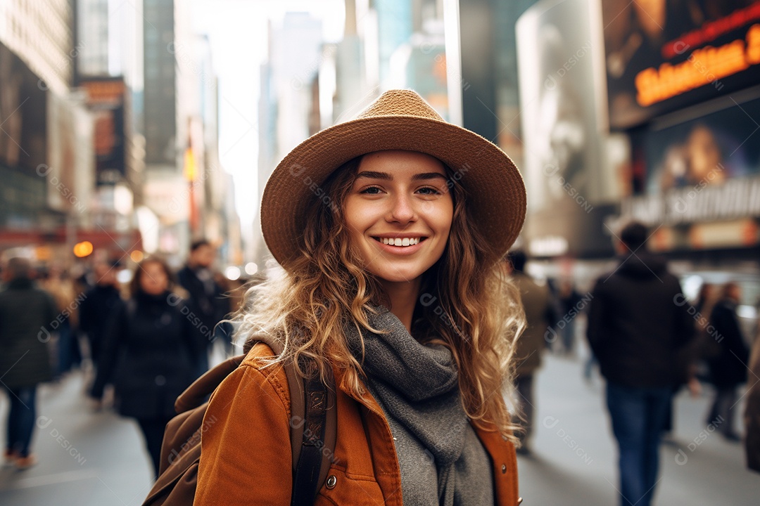 Mulher turista de Nova York