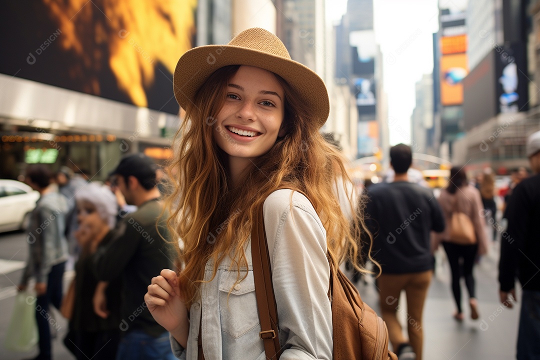 Mulher turista de Nova York