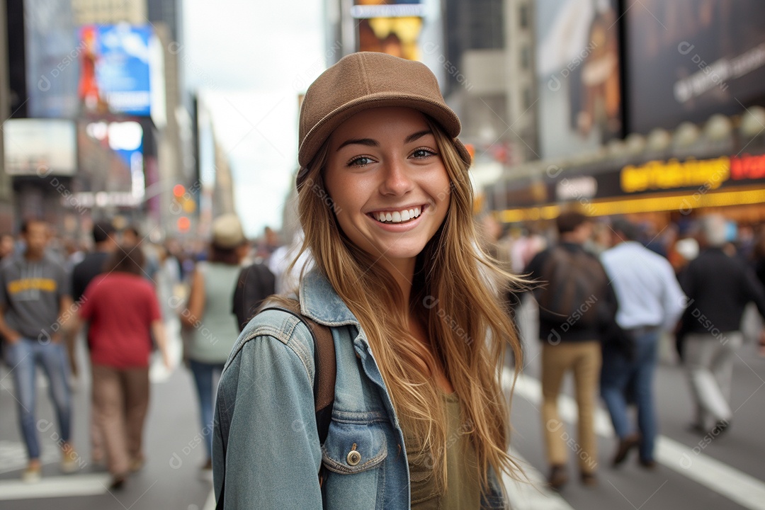 Mulher turista de Nova York