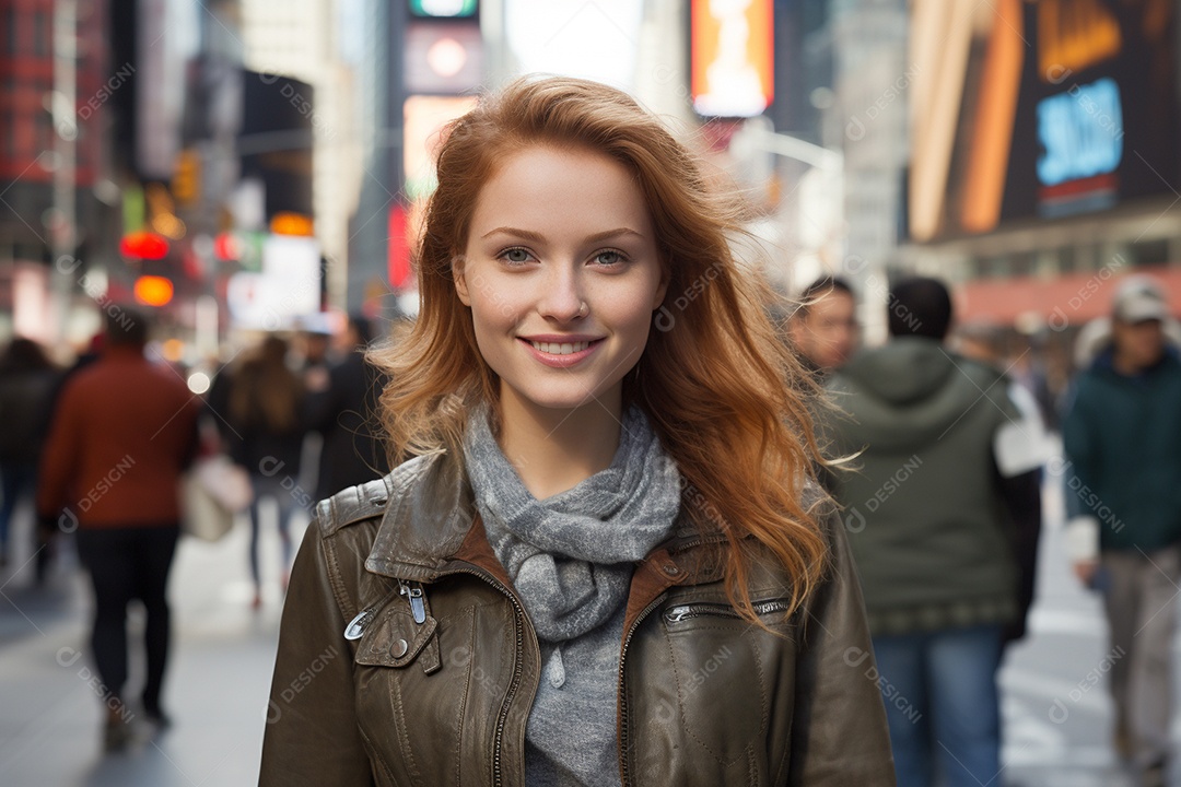 Mulher turista de Nova York