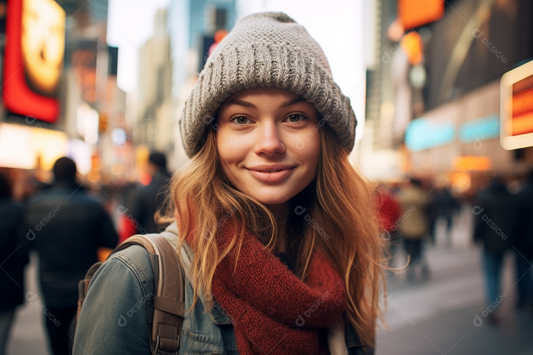 Mulher turista de Nova York