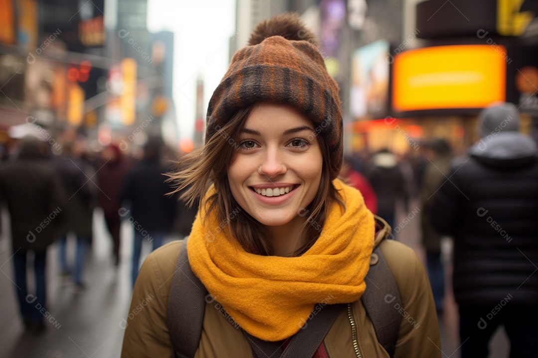 Mulher turista de Nova York