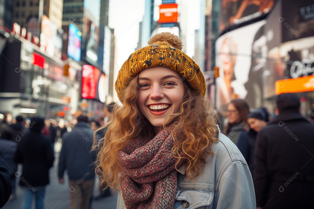 Mulher turista de Nova York