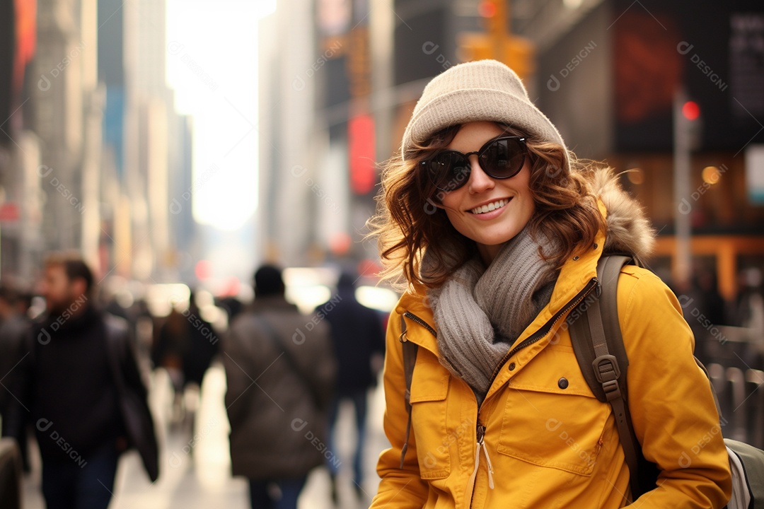 Mulher turista de Nova York