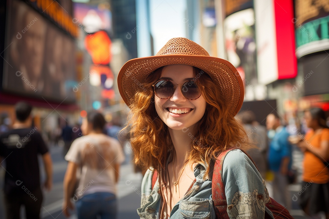 Mulher turista de Nova York