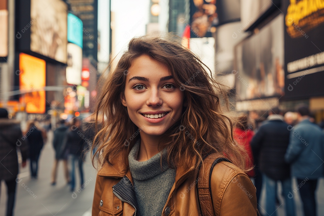 Mulher turista de Nova York