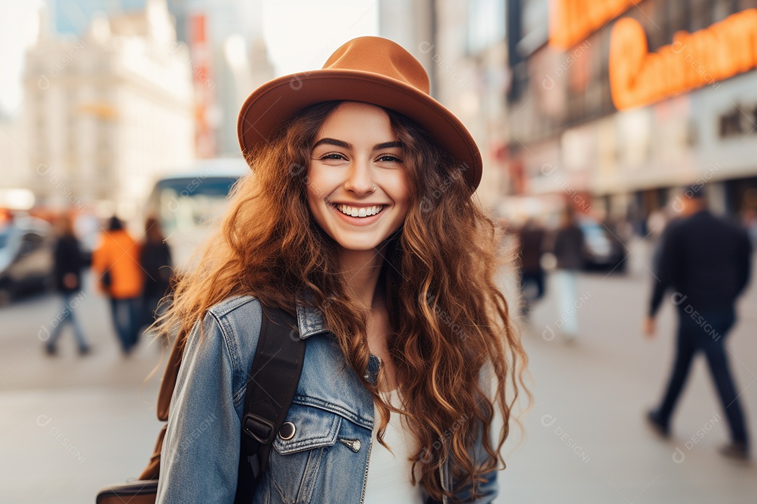 Mulher turista de Nova York