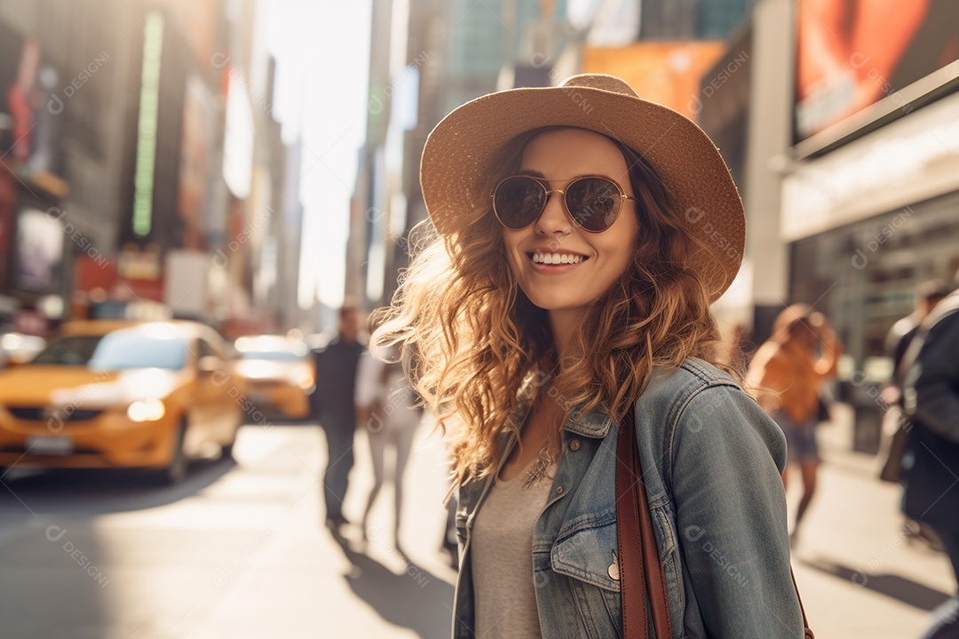 Mulher turista de Nova York