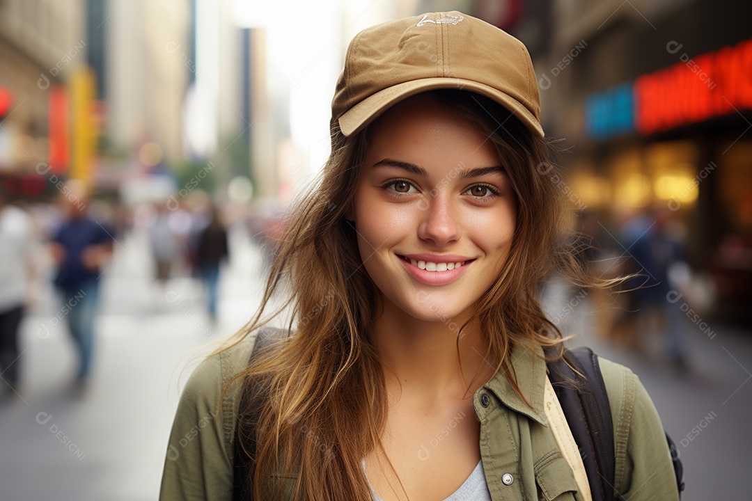 Mulher turista de Nova York