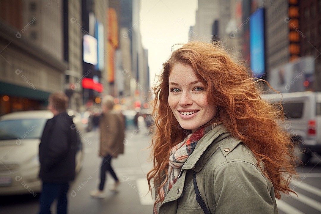 Mulher turista de Nova York