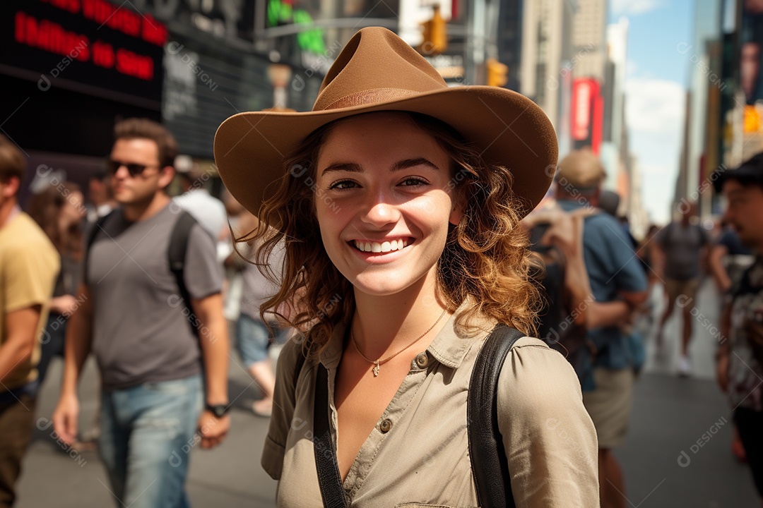 Mulher turista de Nova York