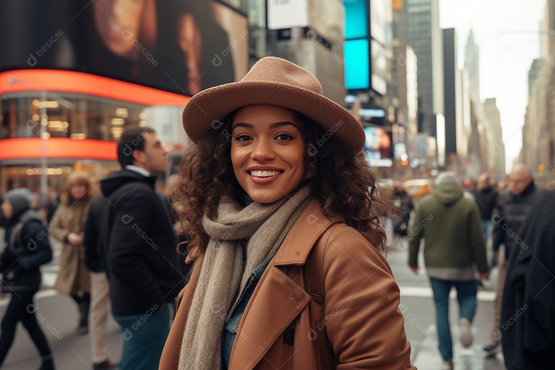 Mulher turista de Nova York