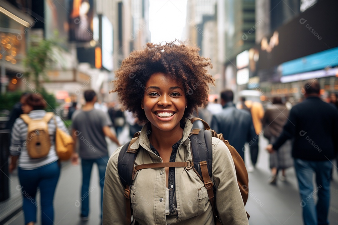Mulher turista de Nova York