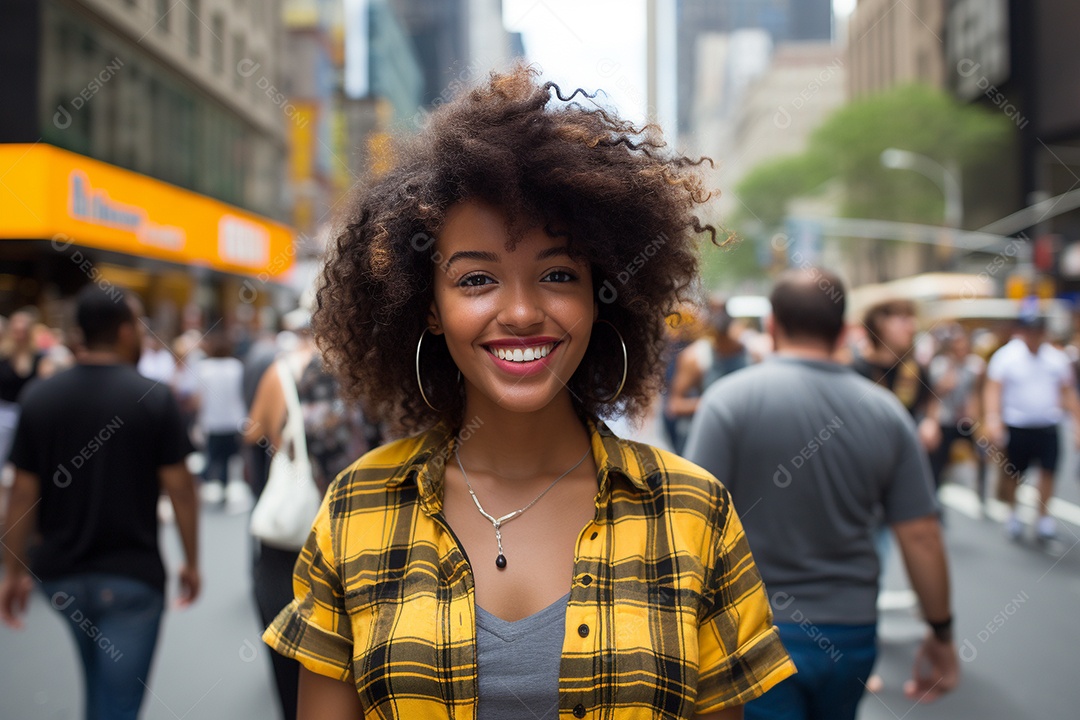 Mulher negra turística de Nova York