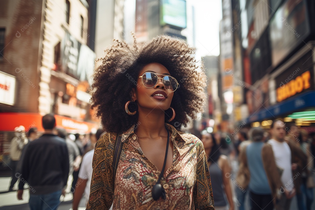 Mulher negra turística de Nova York