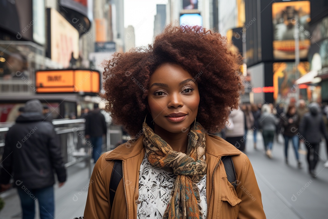 Mulher negra turística de Nova York