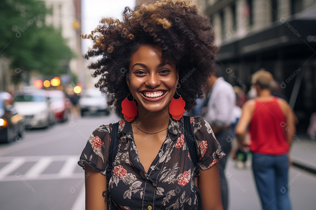 Mulher negra turística de Nova York