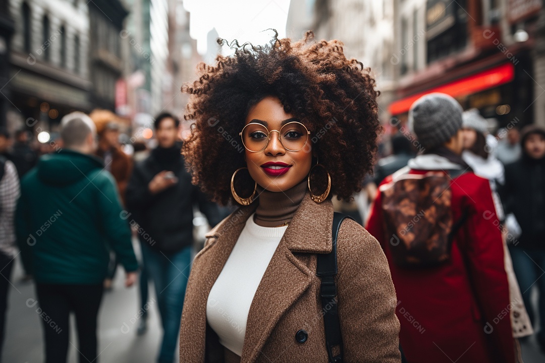 Mulher negra turística de Nova York